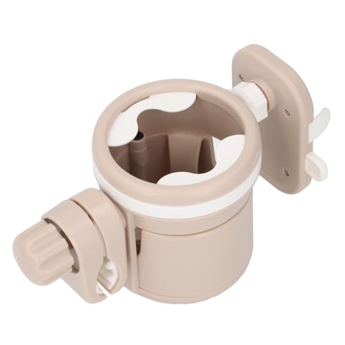 YWBL-WH Kinderwagen-Getränkehalter mit Handyhalterung, Fahrrad-Getränkehalter, Multifunktionaler 3-in-1-Flaschenhalter mit Verstellbarem, Clip-Drehgelenk (Khaki) von YWBL-WH