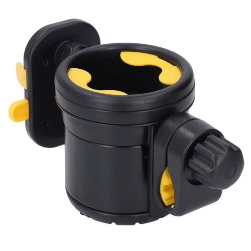 YWBL-WH Kinderwagen-Getränkehalter mit Handyhalterung, Fahrrad-Getränkehalter, Multifunktionaler 3-in-1-Flaschenhalter mit Verstellbarem, Clip-Drehgelenk (Schwarz Gelb) von YWBL-WH