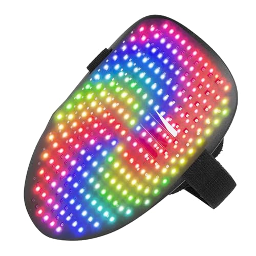 YWBL-WH LED Light Up Face Cover 25 Statische und 25 Bewegliche Bilder für Cosplay- und Festivals ABS -Schaumstoffmaterial von YWBL-WH