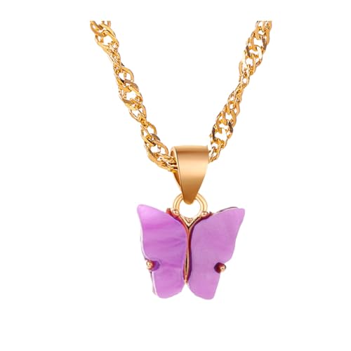 Aesthetic Schmuck Damen Halskette Mode Klassische Persönlichkeit Legierung Halskette Für Frauen Mann Teenager Halskette Für Frauen Kette Anhänger Halskette Set ene Kette Mit (Purple, One Size) von YWJewly