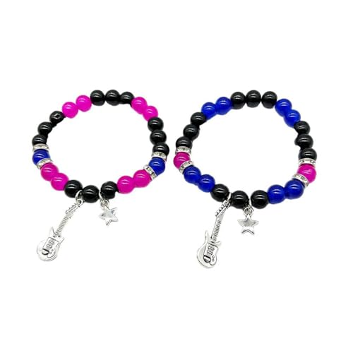 Armbänder Freundschaftsalbum-Armbänder für Mädchen, Cosplay-Kostüm-Zubehör, Paar-Beziehungs-Distanz-Armband, Anime-Charm, Pinky Promise, rosa Best Friends Distance Matching-Armband (Black-d, One Size) von YWJewly