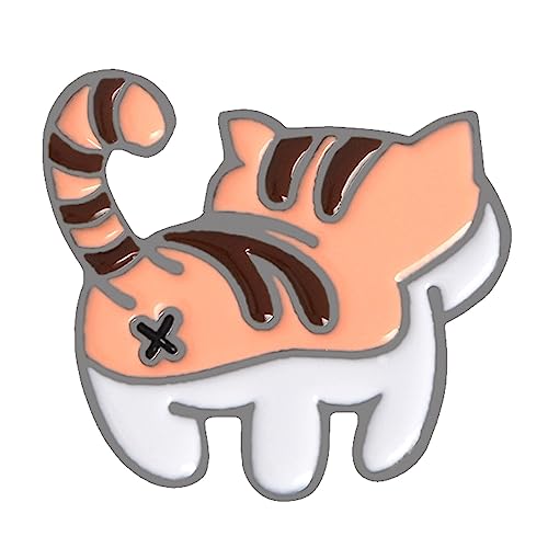 Britische Damenbrosche Kreative Cartoon Katze mit angehobenem Gesäß Brosche Tier Brosche Pin Schmuck für Frauen Geschenk Blase Bienenbrosche (Orange, One Size) von YWJewly