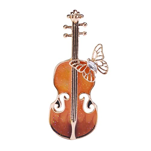 Brosche Damen Emaille-Schmetterling-Violine-Brosche-Persönlichkeits-Stift Nettes literarisches Zubehör Riesige Blumenbrosche (Orange, One Size) von YWJewly