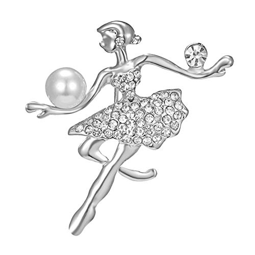 Brosche Vintage Ballet Dancing Girl Brosche Eleganter Tanz Rock Pin Damen -Lighting Corsage Pfeil Brosche (E, One Size) von YWJewly