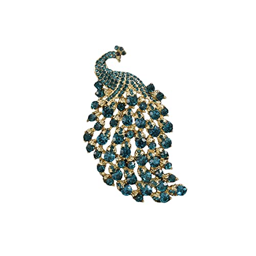 Broschennadel Kristall-Brosche mit Tier-Strasssteinen, Damen-Corsage, modisches Bekleidungszubehör Kristallbrosche M (Blue, 7x6x1cm) von YWJewly