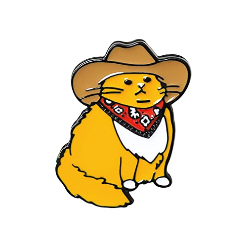 Broschennadeln Selbstklebend Cowboy Benutzerdefinierte Emaille Pins Cartoon Brosche Tier Broschen Abzeichen Mode Pin Geschenke für Freunde Silberne Schädelbrosche (Orange-E, One Size) von YWJewly