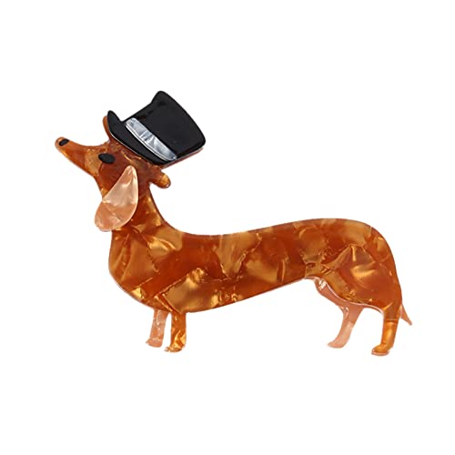 Broschennadeln Wurst Hund Tierbroschen Kleidung Taschen Schmuck Pins Broschen Geschenkbroschen Schmuck Abendkleid (C-Orange, One Size) von YWJewly