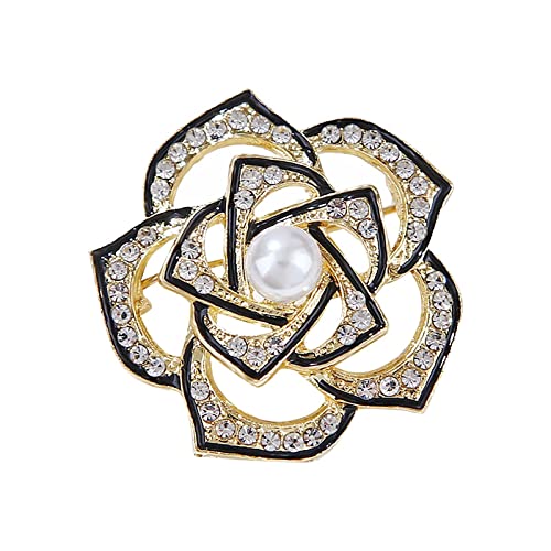 Broschennadeln Xiaoxiangfeng Camellia Exquisite -Licht-Brosche, leichtes Luxus-Design, Pin-Zubehör, weibliche Brosche Schmuck Abendkleid (B-Beige, One Size) von YWJewly