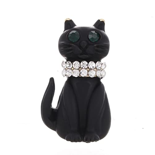 Damen-Broschen Brosche Fashion Cute Cat Brosche Alloy Corsage Interessante Diamantbrosche Hundert passende Geschenke Elefant Brosche (Black, One Size) von YWJewly