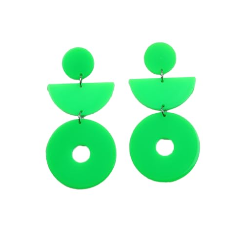 Damen Inspirierendes Schmuck Geschenk Geometrische -Grafik-Ohrringe, rund, halbkreisförmig, hohl, Acryl, einfache Ohrringe im europäischen amerikanischen Stil, Ohrringe für Herren (Green, One Size) von YWJewly