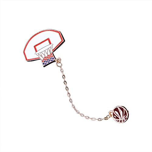 Damenkorsagen Sport Stil Mode Personalisierte Basketball Rahmen Basketball Brosche Kreatives Design Brosche Lustige Brosche Cartoon Mode Abzeichen Brosche Ring (Beige, One Size) von YWJewly