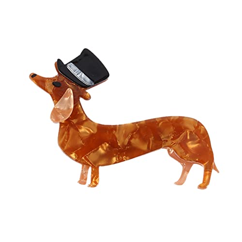 Dekorationen für Damen and Mädchen Wurst Hund Tierbroschen Kleidung Taschen Schmuck Pins Broschen Geschenkbroschen Brosche Brüllt (Orange, One Size) von YWJewly