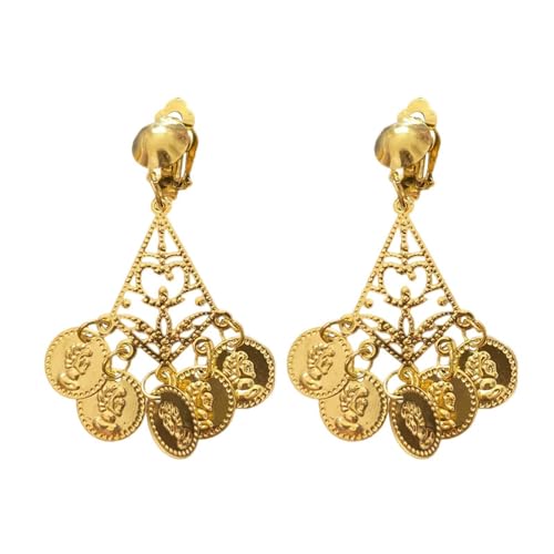 Elegant Stern Damen Ohrhänger Bauchtanz-Schmuck Ein Paar Ohrringe Tanzen Gold Bauchtanz-Goldschmuck Ohrringe Ohrringe Neon (A, 7x5x1cm) von YWJewly