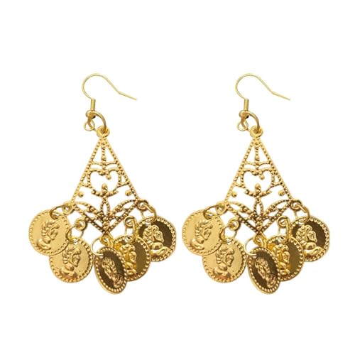 Elegant Stern Damen Ohrhänger Bauchtanz-Schmuck Ein Paar Ohrringe Tanzen Gold Bauchtanz-Goldschmuck Ohrringe Ohrringe Neon (B, 7x5x1cm) von YWJewly