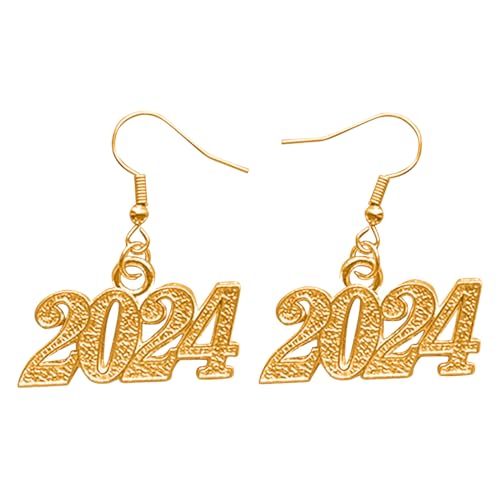 Frauen Ohrringe Ohrhänger Zarte Brief Baumeln Ohrringe Für Frauen Mädchen Punk Kette Halskette 2024 Jahr Winter Schmuck Geschenk Ohrringe in Büchern (D, One Size) von YWJewly