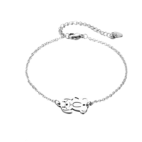 Geschenke für 20 Jährige Frauen Hunde-Halskette, Armband, Silber, weiß, plattiert, Zirkonia, zierlicher Geburtstag, Jubiläum, edler Schmuck, Geschenke für sie, Frauen, Mädchen, (Silver, One Size) von YWJewly