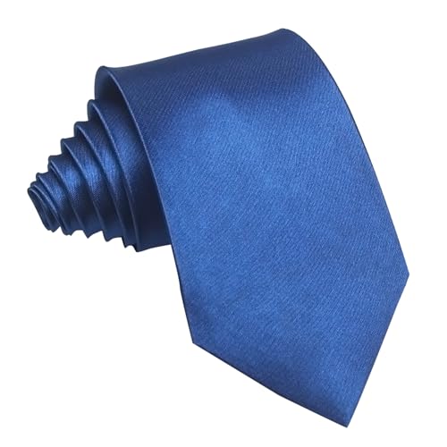 Kleiderbroschen Herren-Krawatte, einfarbig, einfarbig, Polyester, Seide, geschäftlich, formelle Kleidung, lässig, für mehrere Anlässe geeignet Edelstein Schmuck (Blue, One Size) von YWJewly