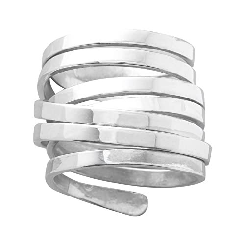 Kreativer einfacher Ring in gemischten Farben 5/6/7/8/9/10/11/12 Schmuck Schmuck Schmuck Großer Favorit Silber Ringgröße Geschenke Ringe Verlobung Hochzeit Silber Wickelringe Walken (G, One Size) von YWJewly