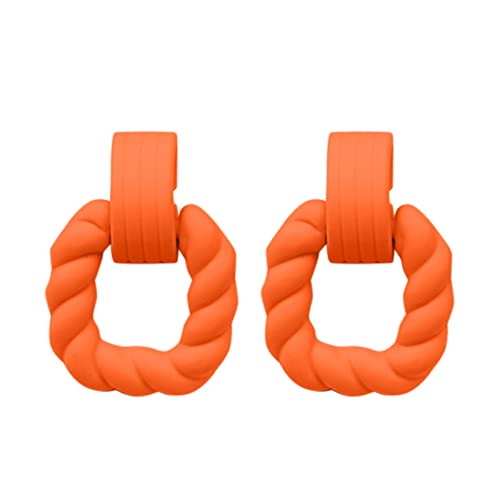 Ohrringe Fasch-ing Schmuck Rechteckige Ohrringe für Frauen Quadratische Acrylohrringe Geometrische Statement-Ohrringe Ohrringe Baumeln (Orange, One Size) von YWJewly