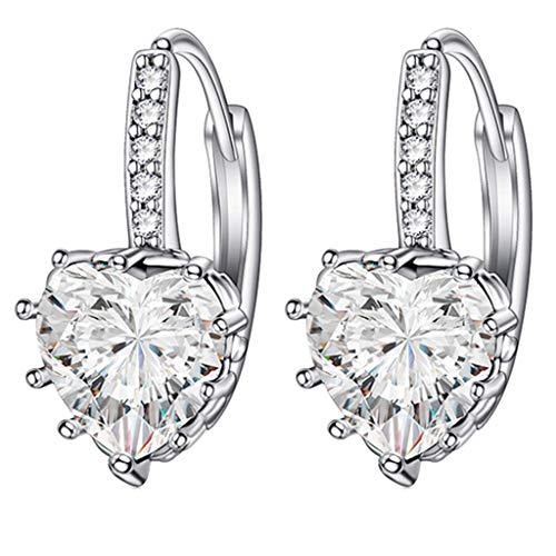 Ohrringe Groß Love Metallschmuck Ohrringe retro leichte Frauen kalte Diamanten Persönlichkeit Ohrringe Ohrringe Ketten (Silver-A, One Size) von YWJewly