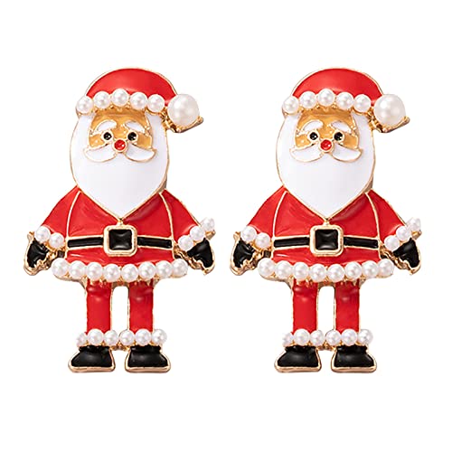 Ohrringe Modern Durable Legierung Weihnachten kleine Schneemann-Ohrringe nützliche glückliche Weihnachten Frauen paar Mädchen 1 Schneemänner Frauen Ohrringe Ohrringe Tänzerin (red, One Size) von YWJewly
