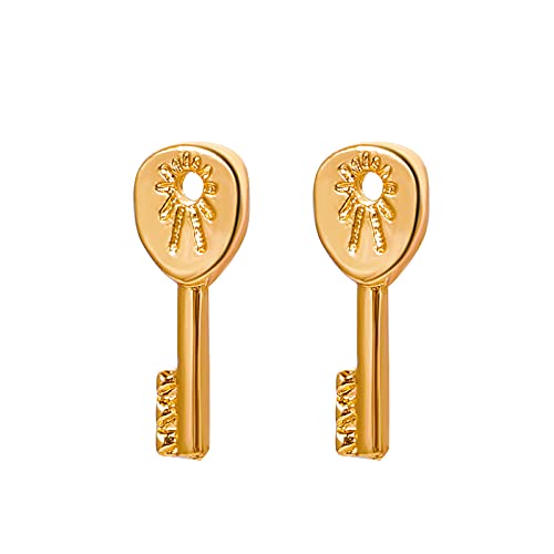Ohrschmuck Geschenk Kreativ gestaltete Ohrringe Schlüssel für Frauen Schmuck Metall Halloween Ohrringe Süße Ohrhänger (gold #2, One Size) von YWJewly