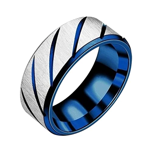 Ringe für Frauen Teen Girls Open Chunky Ringe Einfache Temperament Silber Ring Weibliche Mode Persönlichkeit Ring Ring Freundinnen Hand Schmuck Einfache Damen Ringe Ringe in Silber Damen (Blue, D) von YWJewly