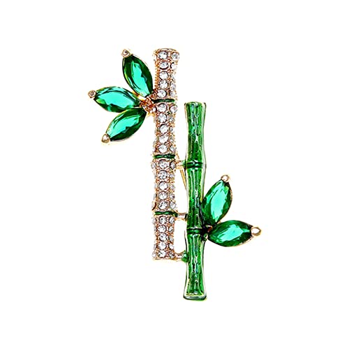 Weihnachtsgeschenke zum Geburtstag Vintage grüne Blatt Brosche Blatt Brosche Männer Frauen Kragen Pins Strass Bekleidungszubehör Schmuckset Damen Silber (Green, One Size) von YWJewly