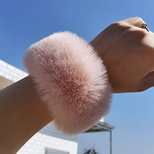 YWJewly Armband Trauzeugin Furry Mädchen Winter Armband Haarschmuck Haar Winter Accessoires Armband Armband Haarschmuck Furry Lederarmband Personalisiert Herren (Pink, One Size) von YWJewly