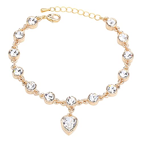 YWJewly Armreif Roségold-Armband Damen tragen All Schmuck Europäisches amerikanisches einfaches Liebeskonstellationsarmband Herren Funkuhr Armbanduhren (White, One Size) von YWJewly