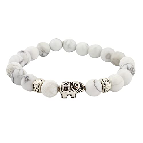 YWJewly Bachelor Geschenke Elephant Bracelet Elastic Supports Elephant International Einheitsgröße, passend für Männer Frauen Damen Lederarmband (White, One Size) von YWJewly