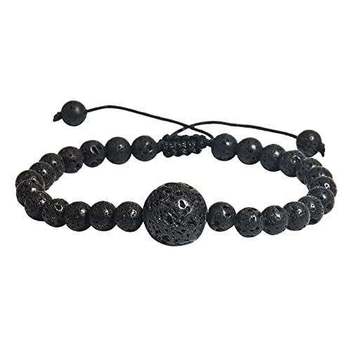 YWJewly Bachelor Geschenke Vulkanstein-Armband Männer Damen verstellbares -Armband Fußkettchen-Armband -Energieschutz-Geschenk Armband Für Verbundene Uhr (A, One Size) von YWJewly