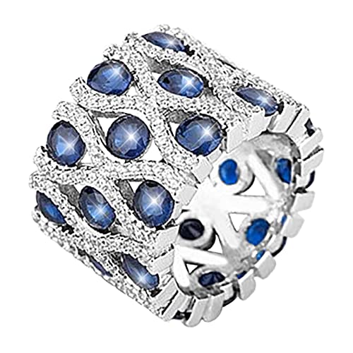 YWJewly Beliebte zarte Ringe sind einfach Für Frauen plattierte Ringe für Frauen Ringe stapelbare Ringe Liebe Männer Goldringe Ringe Ringe Freundschaftsringe (Blue, 10) von YWJewly