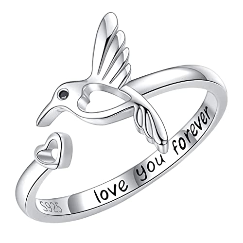 YWJewly Böhmische stapelbare Knöchelringe -Herzöffnung Vielseitiger Herz-Liebes-Sie-Ring für Damen Vorhänge Ringe Metall (Black, One Size) von YWJewly