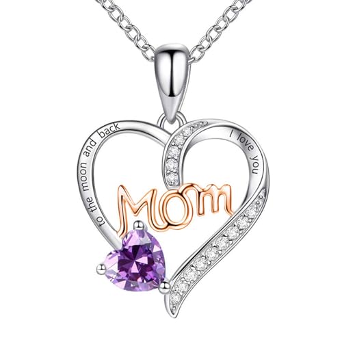 YWJewly Buchstaben Kette Drücken Sie Ihre Liebe mit unserer exklusiven Halskette mit Herzanhänger für Mütter aus: Ein aufmerksames Geschenk zum Muttertag Halsketten Reparaturset (Purple, One Size) von YWJewly