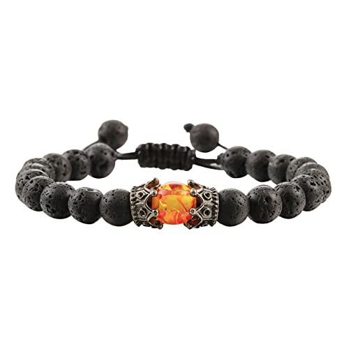 YWJewly Bunte Armbänder Damen Kreative zweiseitige geflochtenes Armband Tigerauge Perlen Vulkanstein Armband für Frauen Männer Mode klassisches Armband Valentinstag Armbanduhr Damen (Black, One Size) von YWJewly