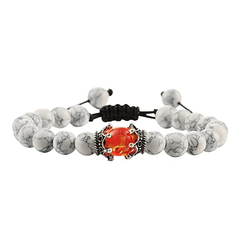 YWJewly Bunte Armbänder Damen Kreative zweiseitige geflochtenes Armband Tigerauge Perlen Vulkanstein Armband für Frauen Männer Mode klassisches Armband Valentinstag Armbanduhr Damen (White, One Size) von YWJewly