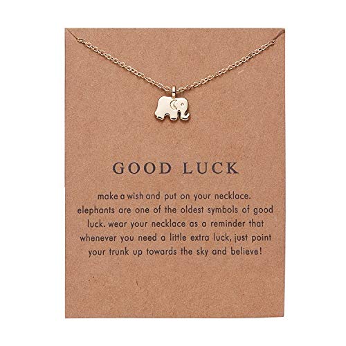 YWJewly Choker Kette Damen Luck Good Halskette Foreign Jewelry Luckys Alloy Elephant Trade Card Paper Rings Jacken Anhänger (Multicolor #3, One Size) von YWJewly