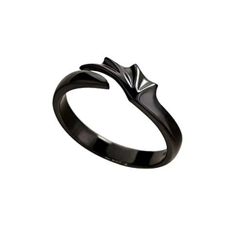YWJewly Design einfache Ringe für Damen And Style Gifts Frauen Ring Angel& Love Anpassringe Ring für Männer Paarringe Ringeinlage Schmuck (Black, One Size) von YWJewly