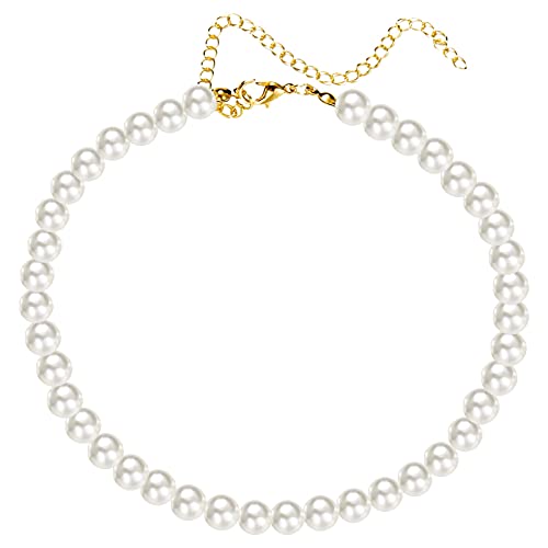 YWJewly Egnet Sich für Jeansröcke Halsband-Charme-Perlen-Halsketten für Frauen-Art- Weiseweinlese-Ketten-Imitations-Körperkette Halskette Aus Echtem (C, One Size) von YWJewly