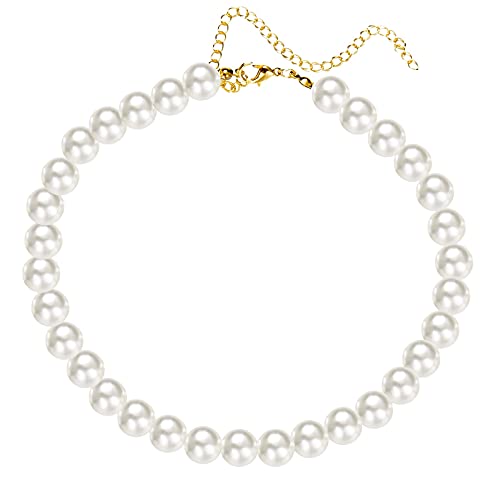 YWJewly Egnet Sich für Jeansröcke Halsband-Charme-Perlen-Halsketten für Frauen-Art- Weiseweinlese-Ketten-Imitations-Körperkette Halskette Aus Echtem (D, One Size) von YWJewly