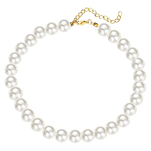 YWJewly Egnet Sich für Jeansröcke Halsband-Charme-Perlen-Halsketten für Frauen-Art- Weiseweinlese-Ketten-Imitations-Körperkette Halskette Aus Echtem (E, One Size) von YWJewly