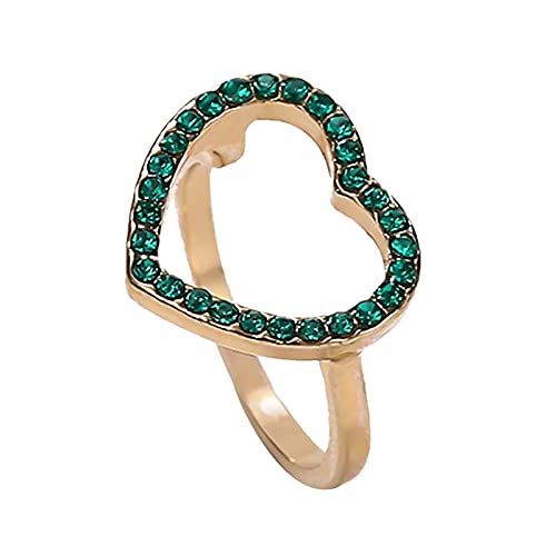 YWJewly Ehering Ring für Braut Damen Liebesförmiger -Schwanzring Nischendesign-Schwanzring Vergoldeter Ring für Frauengeschenk Halskette Zwei Ringe (e-green, One Size) von YWJewly