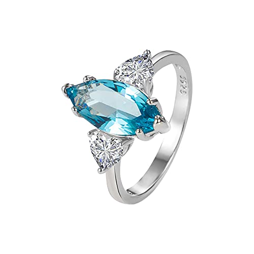 YWJewly Emotionen Diamantring für Damenmodeschmuck Beliebte Accessoires Ringe Kissen Hochzeit (Silver, 8) von YWJewly