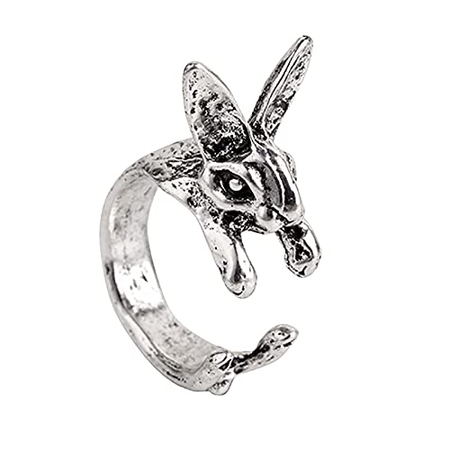 YWJewly Engagement Ring Verstellbare Rabbit Rabbit HippieHandgemachte Ringe Vintage-C-Ringe Ringe Turnen Herren (White-E, One Size) von YWJewly