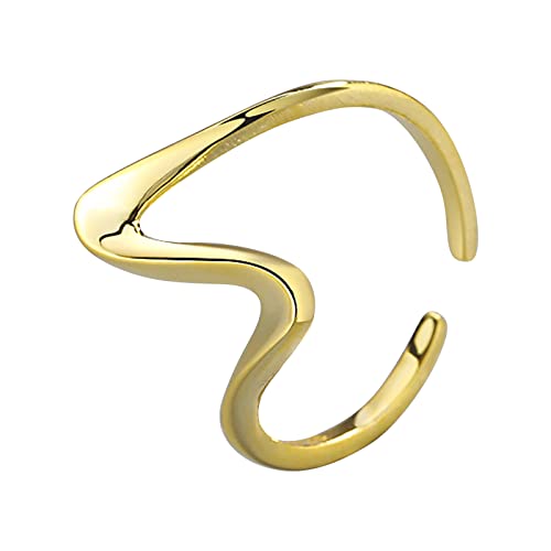 YWJewly Enkelinnen Ring Ehering Verstellbarer Ring Goldton Frauen Mädchen Liebhaber Geschenke Ringe Für Taschen (Gold, One Size) von YWJewly