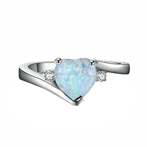 YWJewly Finger Midi Ring Set gestapelt Ring Pack Geschenk Europa die Vereinigten Staaten Blau Silber Opal Damen Ring Silber Love Style für Frauen Mädchen Ringe Schmetterling (Silver, 10) von YWJewly