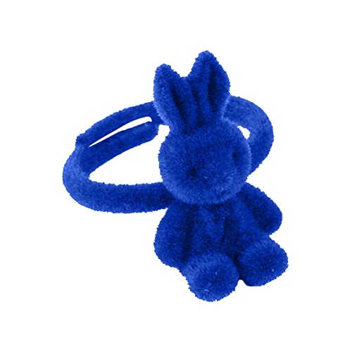 YWJewly Freundin Flocking Rabbit Opening Winter Ring Sweet Maiden Fashion All Index Finger Ring Ringer Trikot Kinder (Blue, One Size) von YWJewly