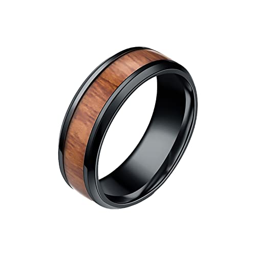 YWJewly Haar Ringe Set Titanring für Herren, beliebter exquisiter Ring, einfacher Modeschmuck, beliebte Accessoires Stempel Ringe (Black, A) von YWJewly