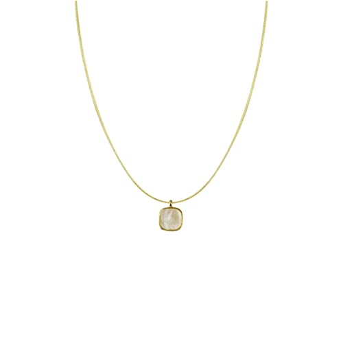 YWJewly Halskette Damen Gold Die quadratische Halskette hat ein einfaches filigranes Design, das für alle Gelegenheiten geeignet ist Halskette Dirndl Rot (Gold, One Size) von YWJewly